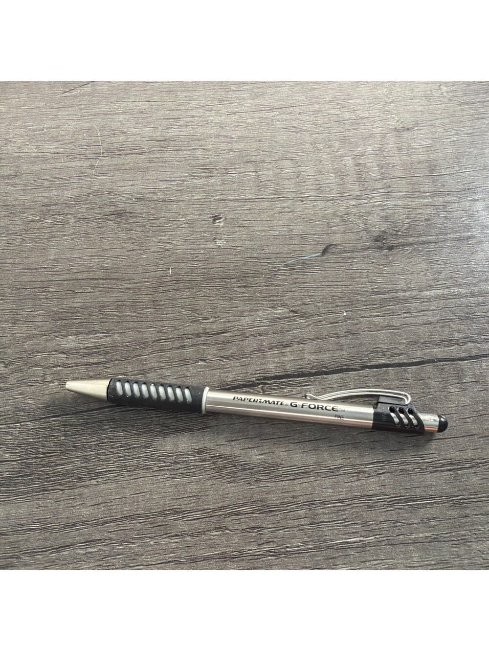 Paper Mate G-Force Retractable Ballpoint Pen Fine Point Black Ink Silver Chrome